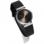 Braun Uhr schwarz mit Leder-Armband