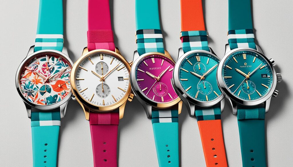 Kombination von Zifferblatt- und Armbandfarben Kombination von Zifferblatt- und Armbandfarben