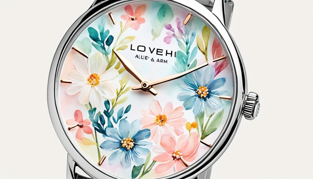 Uhr mit Blumenmuster Uhr mit Blumenmuster