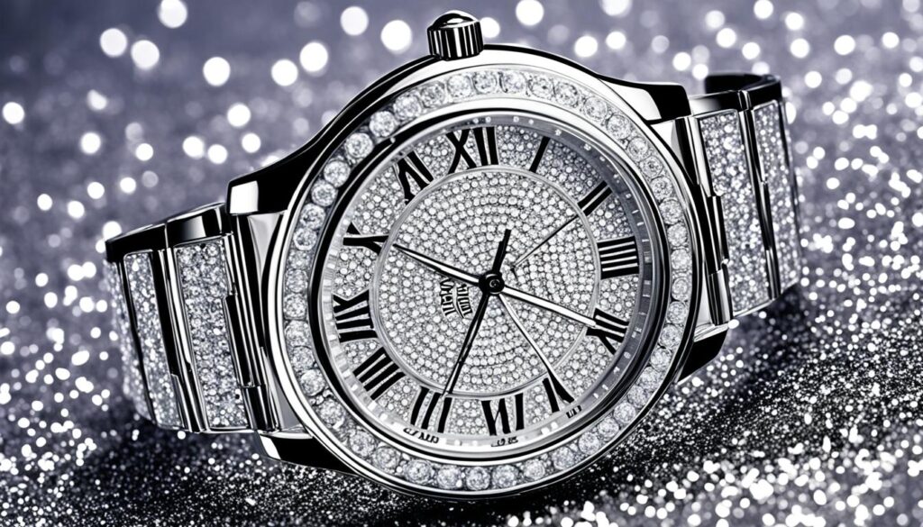 trendige Uhr mit Glitzer trendige Uhr mit Glitzer