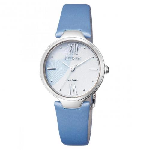 Uhr blau mit Lederarmband von Citizen