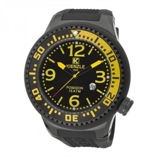 Uhr schwarz mit Kunststoff-Armband von Kienzle