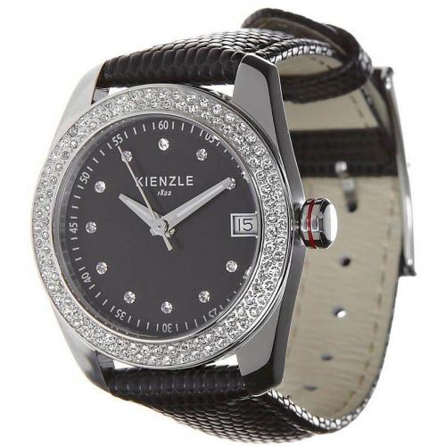 Uhr schwarz mit Ronda 515 Quarzwerk von Kienzle