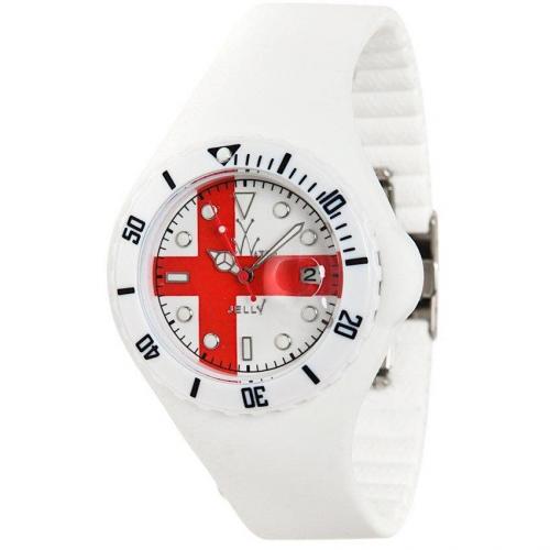 Uhr rot/weiß mit England Flagge von ToyWatch